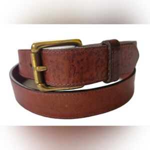 Polo by Ralph Lauren Brown Leather Belt with Gold Buckle